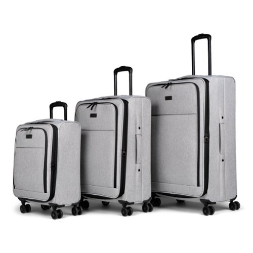 Bugatti - Reborn Luggage Set (3-Piece) - Gray-Front_Standard 