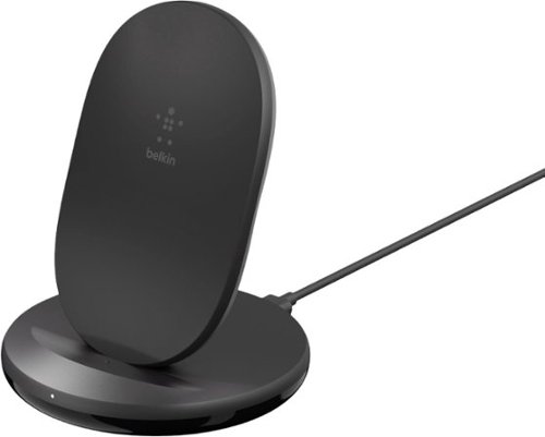 Belkin - BOOST↑CHARGE Wireless Charging Stand with LED Indicator and 20W USB-C Power Supply – Case Compatible - Black