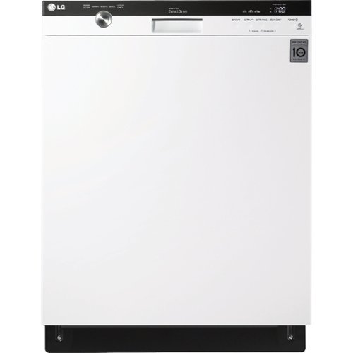 LG - 24" Built-In Dishwasher with Stainless Steel Tub - Smooth White-Front_Standard 