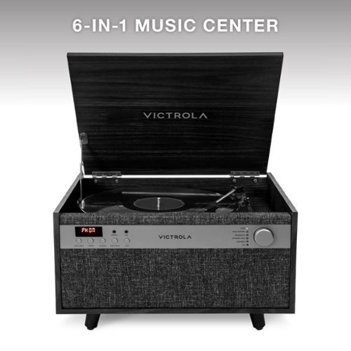 Victrola Century 6-in-1 Music Center - Black WORLDWIDE DELIVERY