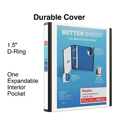 staples card binder Better 1.5-Inch 3-Ring Binder, Purple  Heavy-Duty for School & Office Organization : Office Products Includes A Staples 1.5" 3-Ring Better Binder