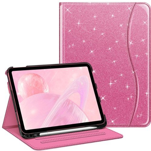 Kitcheniva - iPad 10th Generation 2022 Case With Stand And Pocket 10.9'' - Glittering Pink-Front_Standard 