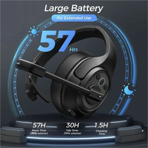 EKSA Telecom H1 Pro AI-Powered Wireless Headset - Black GLOBAL SHIPPING