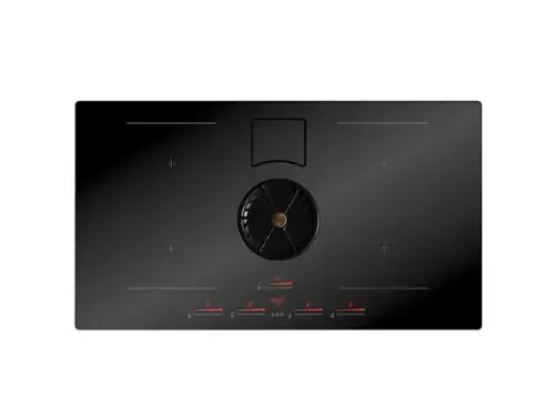 Front. Bertazzoni - 36" Induction Downdraft Cooktop - Black.