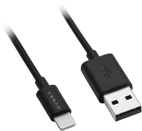  Dynex™ - 3' Lightning Charge-and-Sync Cable - Black