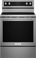 KitchenAid - 6.4 Cu. Ft. Self-Cleaning Freestanding Electric Convection Range - Stainless steel - Front_Standard