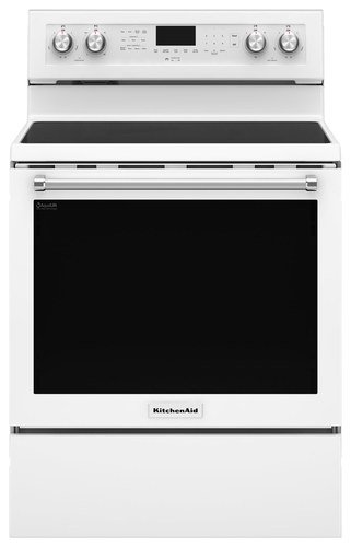 KitchenAid - 6.4 Cu. Ft. Self-Cleaning Freestanding Electric Convection Range - White
