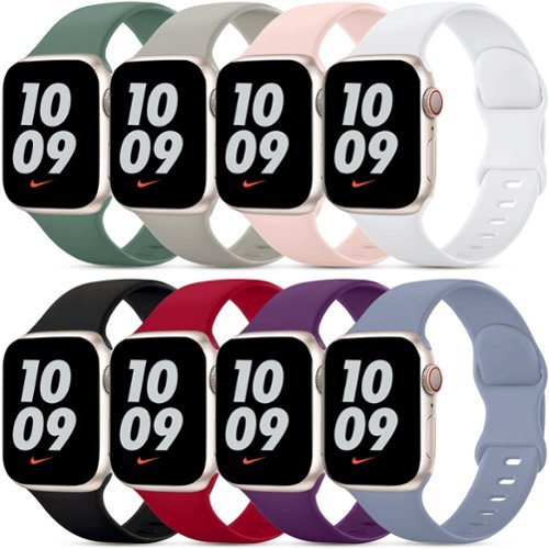 Tronsmart - 8 Pack Silicone Sport Band Compatible with Apple Watch 38mm 40mm 41mm 42mm 44mm 45mm 49mm for Women Men Series 1-9 - 42mm/44mm/45mm/49mm