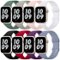 Tronsmart - 8 Pack Silicone Sport Band Compatible with Apple Watch Serise 1-9 42mm 44mm 45mm 49mm - Black/Gray/Pink/Gray/Green/White/Wine/Plum-Angle_Standard