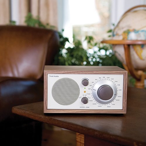 Tivoli Audio Model One Shelf Speaker with Wood Finish Walnut/Beige