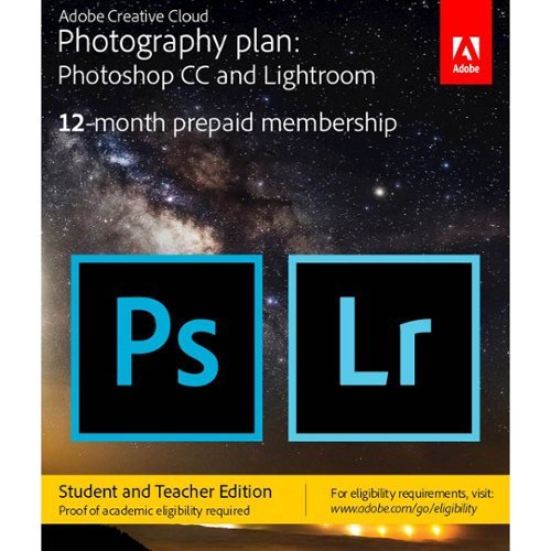  Adobe Creative Cloud Photography Plan: Student and Teacher Edition (1-User) (1-Year Subscription)