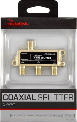 Rocketfish™ 3-Way Coaxial Splitter - Gold WORLDWIDE DELIVERY