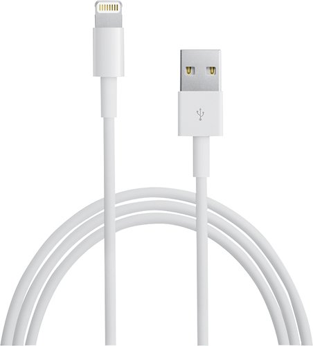 Apple - 3.3' Lightning-to-USB 2.0 Cable - White-Front_Standard 