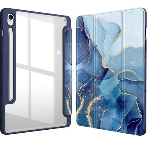 Kitcheniva - Slim Hybrid Protective Case For Samsung Galaxy Tab S10 FE/S9 FE/S9 10.9''–11'' Tablet - Ocean Marble-Front_Standard 