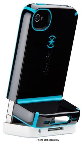 Speck - Candyshell Flip Case for Apple® iPhone® 4 and 4S - Black/Peacock-Front_Standard 