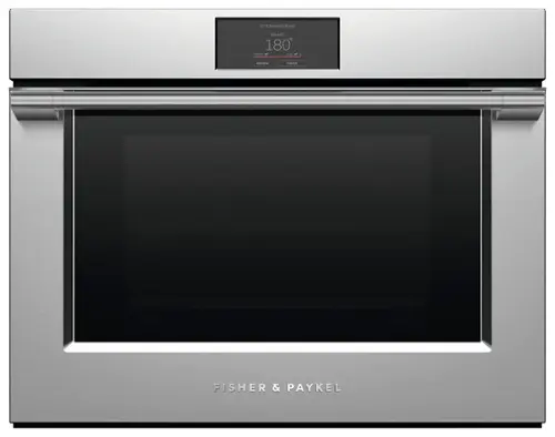 Fisher & Paykel oven that is silver and black.