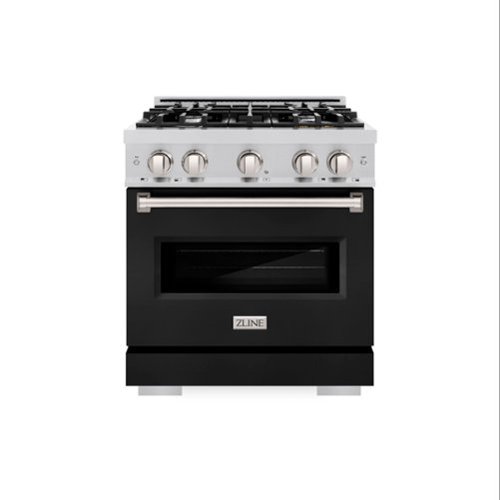 ZLINE - 30" Classic Dual Fuel Door Range with 4 Burners and Convection Oven (CDR-BLM-30) - White-Front_Standard 