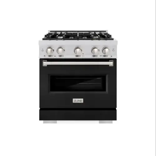 Front. ZLINE - ZLINE 30" Classic Dual Fuel Door Range with 4 Burners and Convection Oven (CDR-BLM-30) - White.