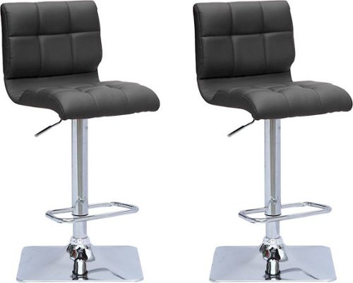 CorLiving - Leather Stool (Set of 2) - Black-Angle_Standard 