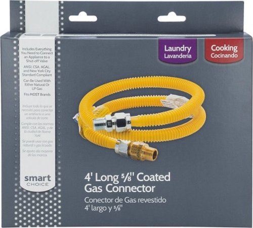 Smart Choice - 5/8" Safety+PLUS Stainless-Steel Gas Range Connector