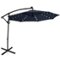 Costway - 10FT Patio Offset Umbrella Solar Powered LED 360Degree Rotation Aluminum - Navy-Front_Standard