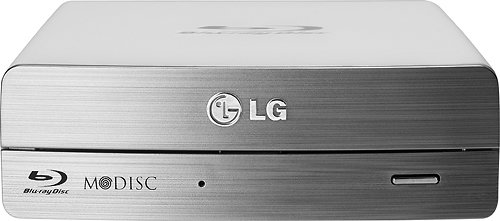  LG - 14x External USB 3.0/2.0 Blu-ray Disc Drive - Silver