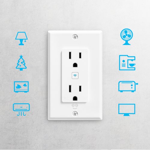 Geeni Smart Wi-Fi In-Wall Outlet - White SHOP ONLINE