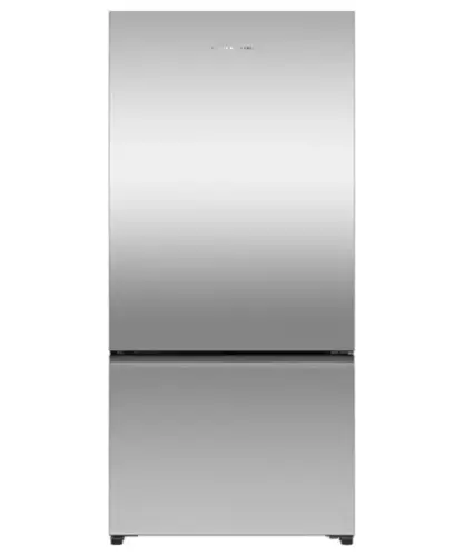 Front. Fisher & Paykel - 32 in. Wide 18.2 Cu. Ft. Bottom Mount Freezer Freestanding Refrigerator - Stainless Steel.