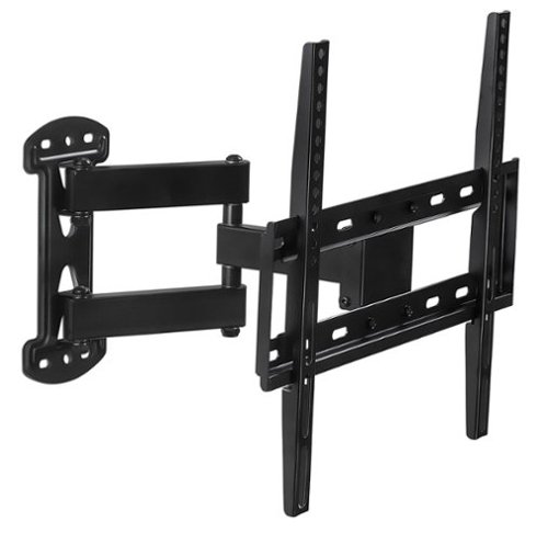 Mount-It! - Corner TV Wall Mount for 26–55" Screens, Full Motion, VESA 400x400, 66lb Capacity, Single-Stud Install - Black-Front_Standard 