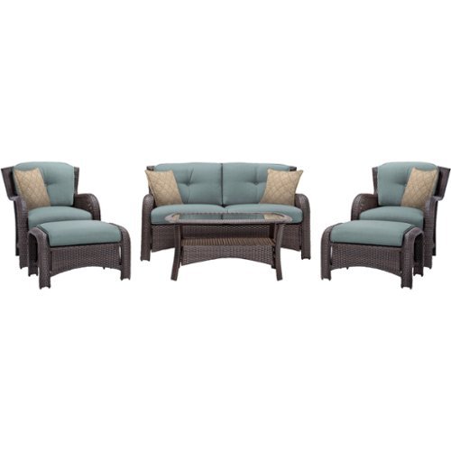 Hanover - Strathmere Series Seating Set (6-Piece) - Ocean Blue-Front_Standard 
