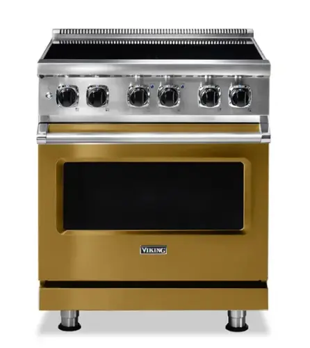 Front. Viking - 5 Series 4.7 Cu. Ft. Freestanding Electric Induction Range - Golden Hour.