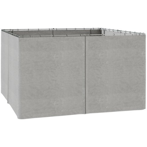 Outsunny - 10' x 13' Universal Gazebo Sidewall Set with Panels, Hooks and C-Rings Included for Pergolas and Cabanas - Light Gray-Front_Standard 