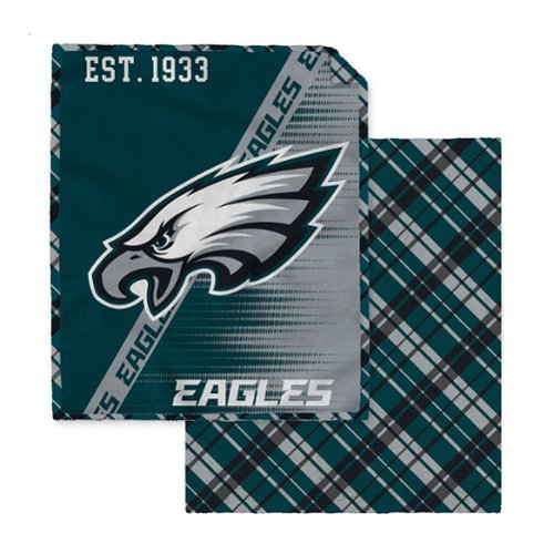 Pegasus - Philadelphia Eagles 60" x 80" Digital Dash Two-Sided Checkered Ultra Cozy Sherpa Blanket - Multicolor-Front_Standard 