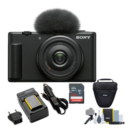 Sony - ZV-1F Vlog Camera for Content Creators and Vloggers (Black) Bundle-Front_Standard 