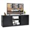 Costway - 58" TV Stand Entertainment Console Center W/ 2 Cabinets for 65" TV - Black-Front_Standard