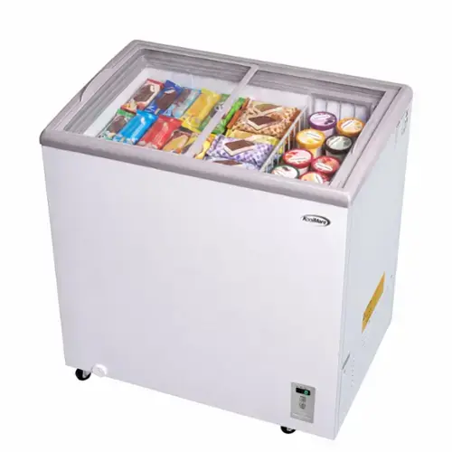 Front. Koolmore - 30 in. Commercial Flat Top Ice Cream Display Freezer, 7 Cu. Ft. in White (KM-ICD-70C) - White.