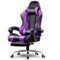 GTPlayer - Gaming Chair Faux Leather Height Adjustable Computer Chair with Footrest and Headrest - Purple-Front_Standard