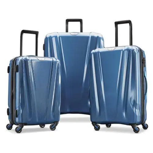 Front. Samsonite - Samsonite SWERV DLX Spinner 3 Piece Carry-On, Medium & Large Luggage Set, Lagoon - Lagoon.