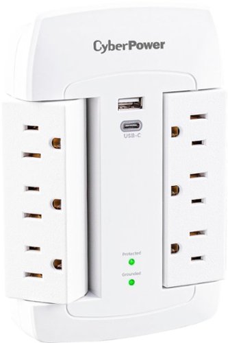 CyberPower 6-Outlet/1-USB-A/1-USB-C 1500 Joules Wall Surge Protector - White HOW TO BUY