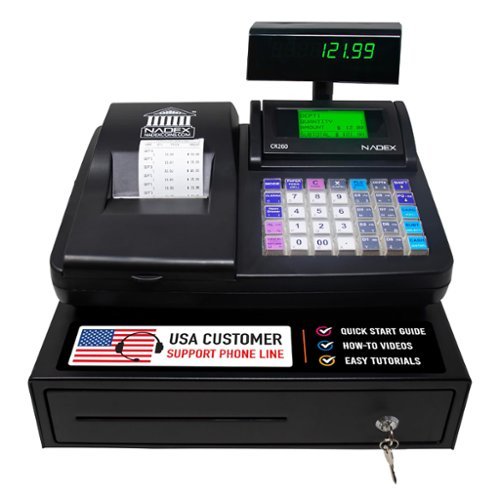 CR260 Electronic Cash Register with Steel Drawer, Thermal Printer, Operator and Customer Displays-Front_Standard 