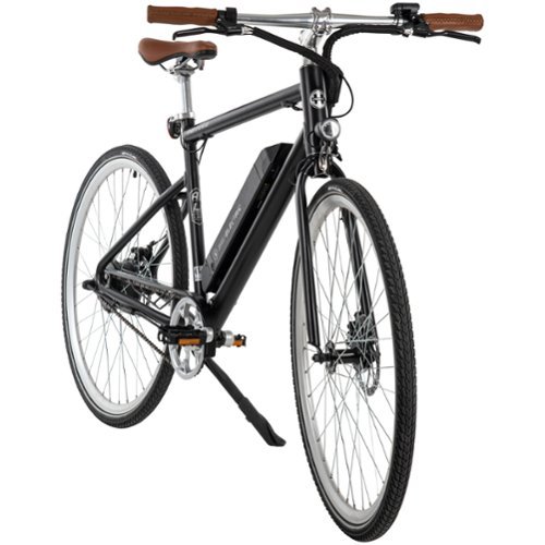 Huffy - Mountview Men’s 700c ebike w/ 25mi Max Operating Range & 20 mph Max Speed - Matt Black-Front_Standard 