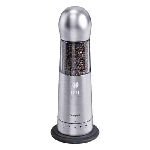 Cospro - Electric Salt/Pepper Grinder with 5 Coarseness Levels - Stainless Steel-Front_Standard 