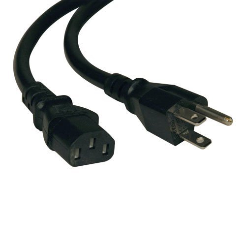 Tripp Lite - 2ft Computer Power Cord Cable 5-15P to C13 Heavy Duty 15A 14AWG 2'-Front_Standard 