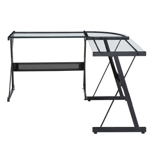 OSP Home Furnishings - Prime L-Shape Desk - Clear/Black-Front_Standard 