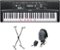 Yamaha - Portable Keyboard with 61 Touch-Sensitive Lighted Keys - Black-Front_Standard