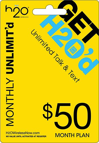  H2O - $50 Top-Up Card - Yellow