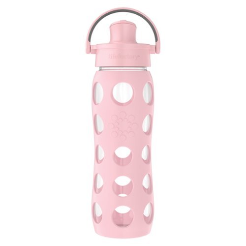 Lifefactory - 22-Oz. Glass Water Bottle with Active Flip Cap and Protective Silicone Sleeve - Desert Rose-Front_Standard 