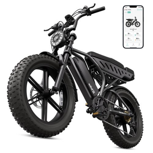 TST GRP - R9 1500W Long-Range Full-Suspension Moped Style Electric Bike (2026 Model) - Black-Front_Standard 