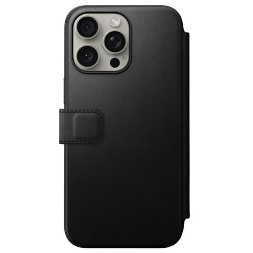 Nomad Modern Leather Folio with Magsafe for Apple iPhone 15 Pro Max - Black GLOBAL SHIPPING