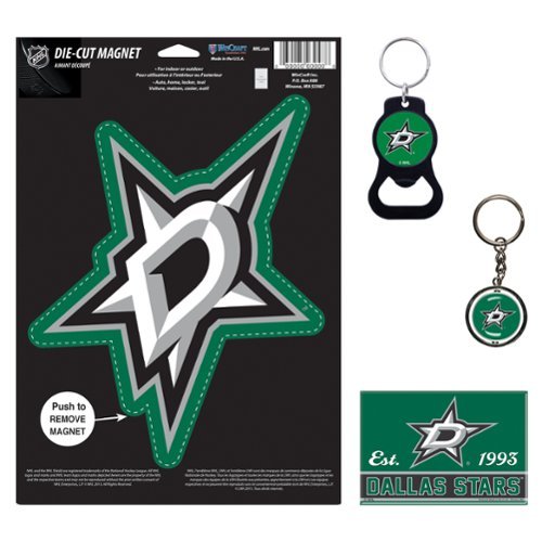 WinCraft - Dallas Stars 4-Pack Key Rings and Magnets Set - Multicolor-Front_Standard 